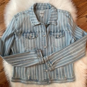 Kensie demim striped jacket size L NWOT